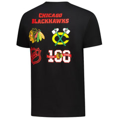 Chicago Blackhawks Starter Logo Collage T-Shirt - Black | US 203517176