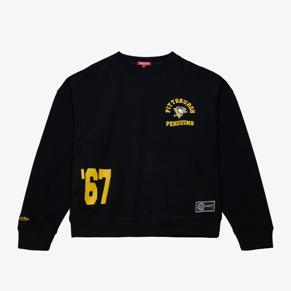Pittsburgh Penguins Mitchell & Ness Women's Crewneck Sweatshirt - Black | US 203517451