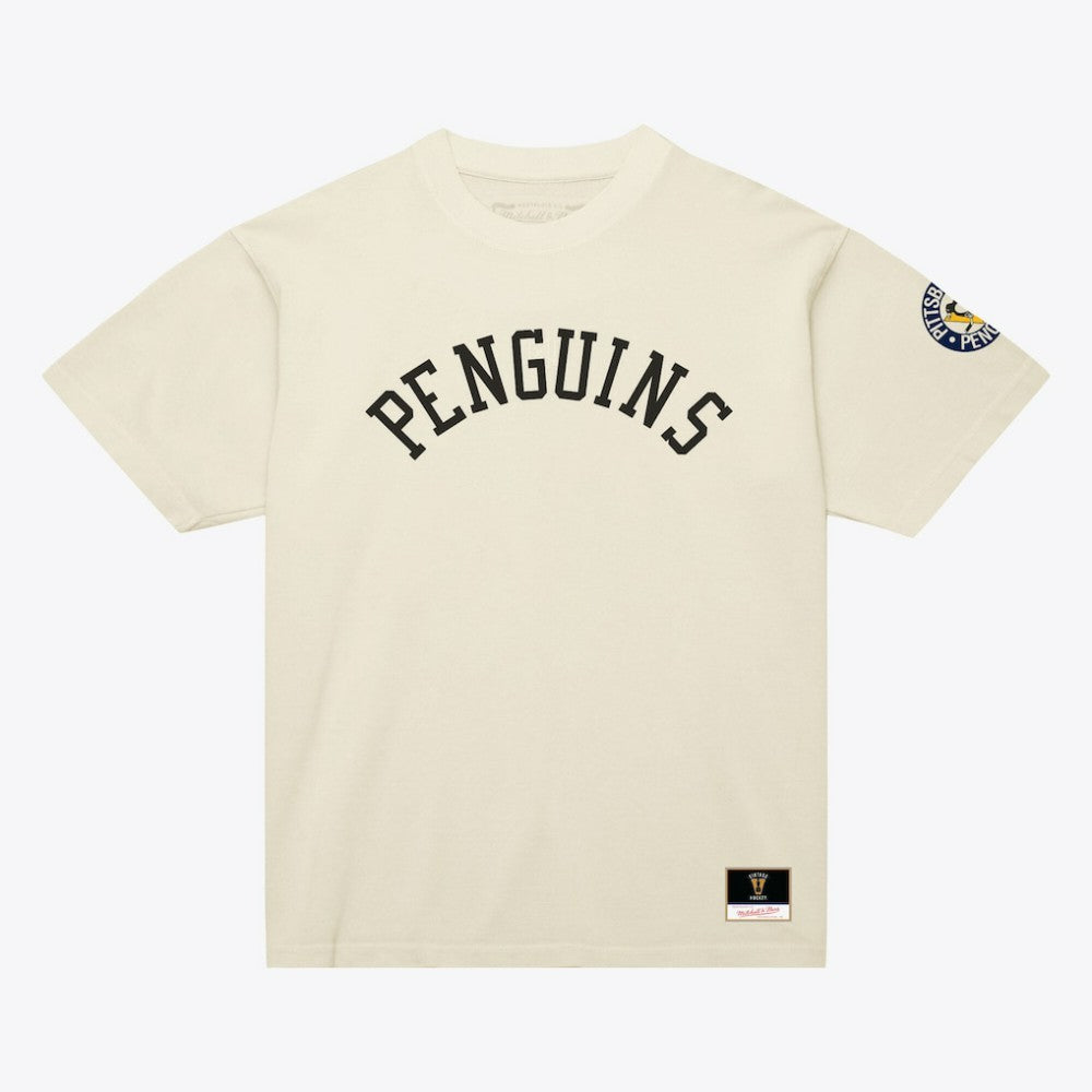 Pittsburgh Penguins Mitchell & Ness Unisex Arched Team T-Shirt - Cream | US 203521591