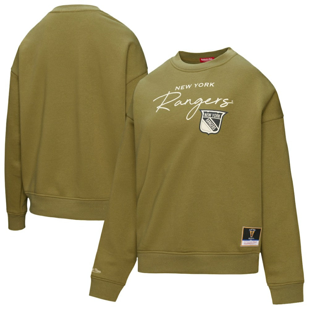New York Rangers Mitchell & Ness Women's Fleece Sweatshirt - Hunter Green | US 203521937