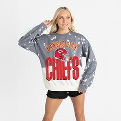 Kansas City Chiefs Gameday Couture Women's Arch Rivals Faded Wash Sweatshirt - Gray Sweatshirts