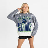 Seattle Seahawks Gameday Couture Women's Arch Rivals Faded Wash Sweatshirt - Gray Sweatshirts