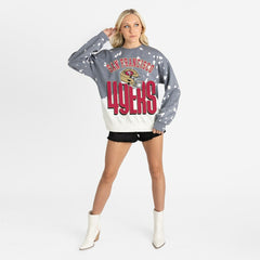 San Francisco 49ers Gameday Couture Women's Arch Rivals Faded Wash Sweatshirt - Gray Sweatshirts