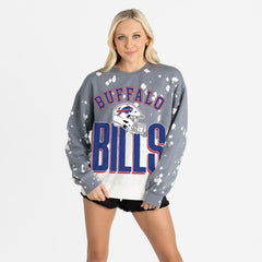 Buffalo Bills Gameday Couture Women's Arch Rivals Faded Wash Sweatshirt - Gray Sweatshirts