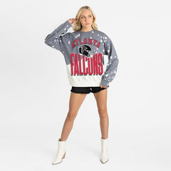 Atlanta Falcons Gameday Couture Women's Arch Rivals Faded Wash Sweatshirt - Gray Sweatshirts