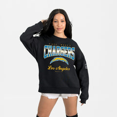 Los Angeles Chargers Gameday Couture Women's Powerhouse Play Premium Fleece Sweatshirt - Black Sweatshirts