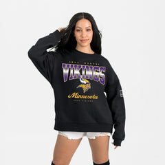 Minnesota Vikings Gameday Couture Women's Powerhouse Play Premium Fleece Sweatshirt - Black Sweatshirts