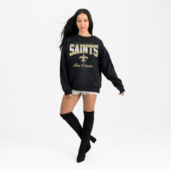 New Orleans Saints Gameday Couture Women's Powerhouse Play Premium Fleece Sweatshirt - Black Sweatshirts