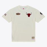 Chicago Bulls Hardwood Classics Chainstitch Premium T-Shirt Cream - Mitchell & Ness