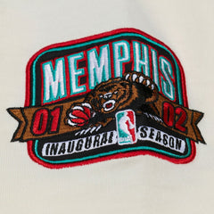 Memphis Grizzlies Hardwood Classics Chainstitch Premium T-Shirt Cream - Mitchell & Ness