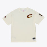 Cleveland Cavaliers Hardwood Classics Chainstitch Premium T-Shirt Cream - Mitchell & Ness