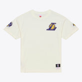 Los Angeles Lakers Hardwood Classics Chainstitch Premium T-Shirt Cream - Mitchell & Ness