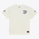 Oklahoma City Thunder Hardwood Classics Chainstitch Premium T-Shirt Cream - Mitchell & Ness