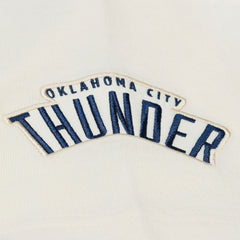 Oklahoma City Thunder Hardwood Classics Chainstitch Premium T-Shirt Cream - Mitchell & Ness