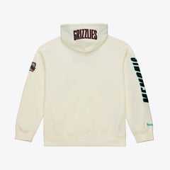 Memphis Grizzlies Hardwood Classics Chainstitch Premium Fleece Hoodie Cream - Mitchell & Ness