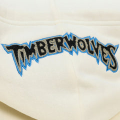 Minnesota Timberwolves Hardwood Classics Chainstitch Premium Fleece Hoodie Cream - Mitchell & Ness