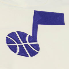 Utah Jazz Hardwood Classics Chainstitch Premium Fleece Hoodie Cream - Mitchell & Ness outlet