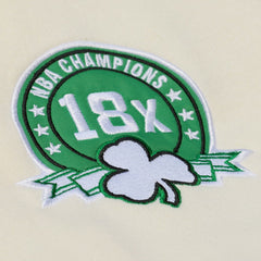 Boston Celtics Hardwood Classics Chainstitch Premium Fleece Hoodie Cream - Mitchell & Ness