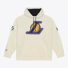 Los Angeles Lakers Hardwood Classics Chainstitch Premium Fleece Hoodie Cream - Mitchell & Ness