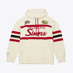 Philadelphia 76ers Hardwood Classics 76 Originals Collection Head Coach Hoodie Cream - Mitchell & Ness
