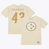 Troy Polamalu Pittsburgh Steelers Sandman Name & Number T-Shirt - Cream T-shirts