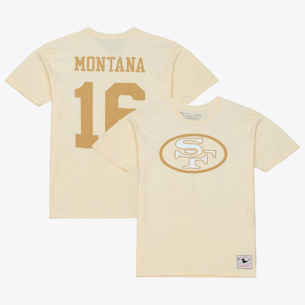 Joe Montana San Francisco 49ers Sandman Name & Number T-Shirt - Cream T-shirts