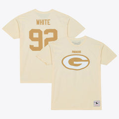 Reggie White Green Bay Packers Sandman Name & Number T-Shirt - Cream T-shirts