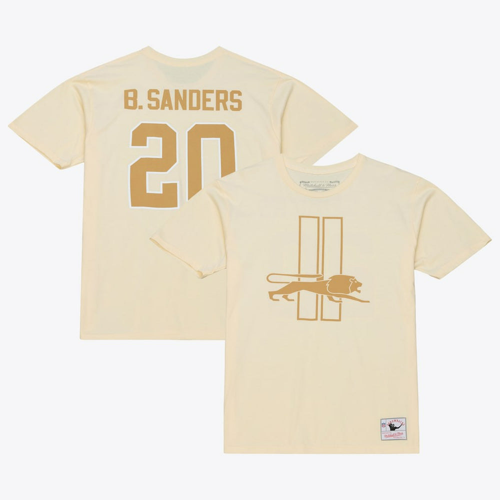 Barry Sanders Detroit Lions Sandman Name & Number T-Shirt - Cream T-shirts