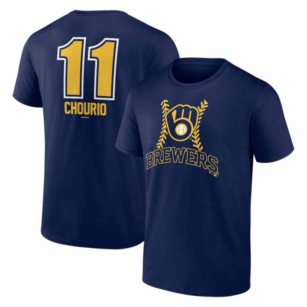 Jackson Chourio Milwaukee Brewers Fastball Player Name & Number T-Shirt - Navy T-shirts