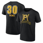 Paul Skenes Pittsburgh Pirates Fastball Player Name & Number T-Shirt - Black T-shirts