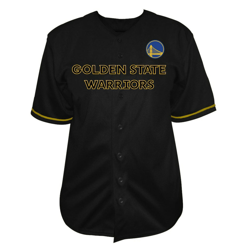 Golden State Warriors Big & Tall Pop Full-Button Jersey Black - Fanatics
