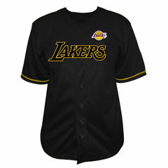 Los Angeles Lakers Big & Tall Pop Full-Button Jersey Black - Fanatics
