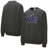 Utah Jazz Throw It Back Fleece Sweatshirt Black - Mitchell & Ness