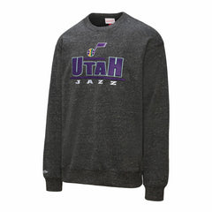 Utah Jazz Throw It Back Fleece Sweatshirt Black - Mitchell & Ness