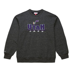 Utah Jazz Throw It Back Fleece Sweatshirt Black - Mitchell & Ness