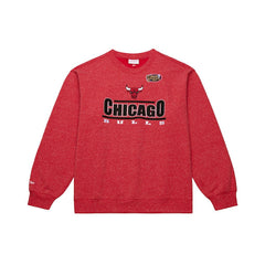 Chicago Bulls Throw It Back Fleece Sweatshirt Red - Mitchell & Ness