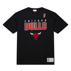 Chicago Bulls Hardwood Classics Throw It Back Premium T-Shirt Black - Mitchell & Ness