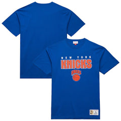New York Knicks Hardwood Classics Throw It Back Premium T-Shirt Blue - Mitchell & Ness