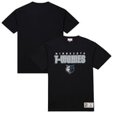 Minnesota Timberwolves Hardwood Classics Throw It Back Premium T-Shirt Black - Mitchell & Ness