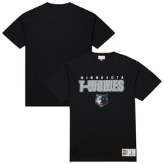 Minnesota Timberwolves Hardwood Classics Throw It Back Premium T-Shirt Black - Mitchell & Ness