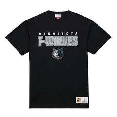 Minnesota Timberwolves Hardwood Classics Throw It Back Premium T-Shirt Black - Mitchell & Ness