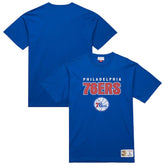Philadelphia 76ers Hardwood Classics Throw It Back Premium T-Shirt Royal - Mitchell & Ness outlet