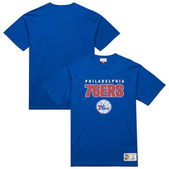 Philadelphia 76ers Hardwood Classics Throw It Back Premium T-Shirt Royal - Mitchell & Ness outlet