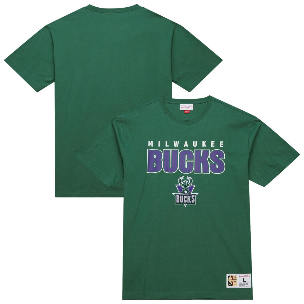 Milwaukee Bucks Hardwood Classics Throw It Back Premium T-Shirt Green - Mitchell & Ness