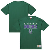 Milwaukee Bucks Hardwood Classics Throw It Back Premium T-Shirt Green - Mitchell & Ness