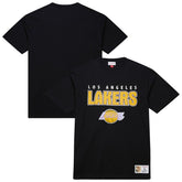 Los Angeles Lakers Hardwood Classics Throw It Back Premium T-Shirt Black - Mitchell & Ness