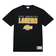 Los Angeles Lakers Hardwood Classics Throw It Back Premium T-Shirt Black - Mitchell & Ness