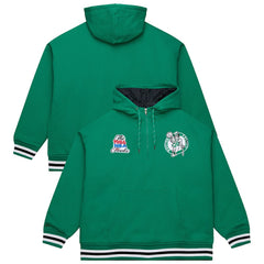 Boston Celtics Throw It Back Quilted Fleece Quarter-Zip Hoodie Green - Mitchell & Ness
