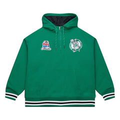Boston Celtics Throw It Back Quilted Fleece Quarter-Zip Hoodie Green - Mitchell & Ness