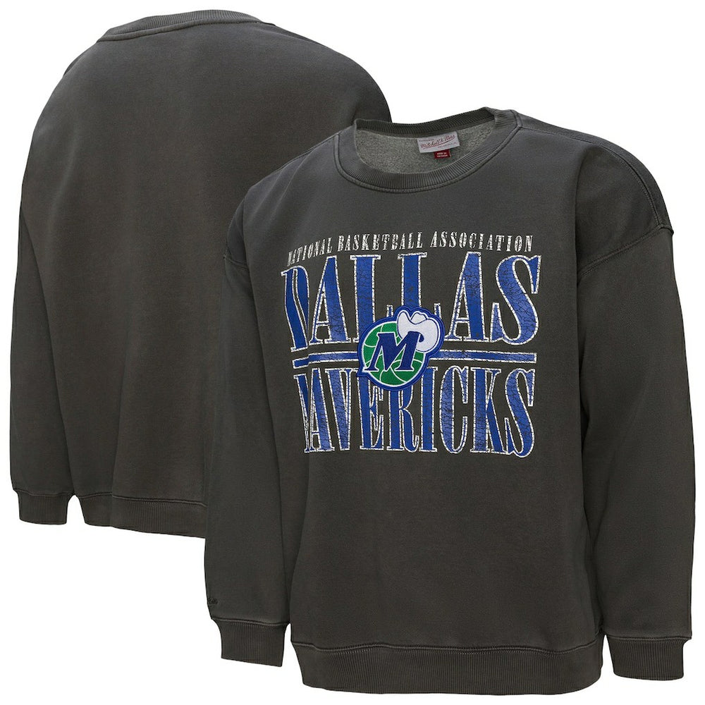 Dallas Mavericks NBA Downtown Collection Fleece Sweatshirt Black - Mitchell & Ness